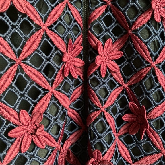 NWT Self Portrait Floral Grid Cold Shoulder Lace Dress sz S - Picture 12 of 13